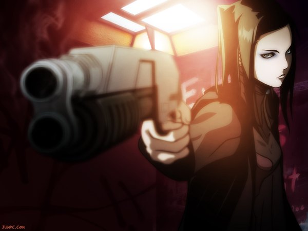 Anime picture 1600x1200 with ergo proxy re-l mayer single looking at viewer girl gun