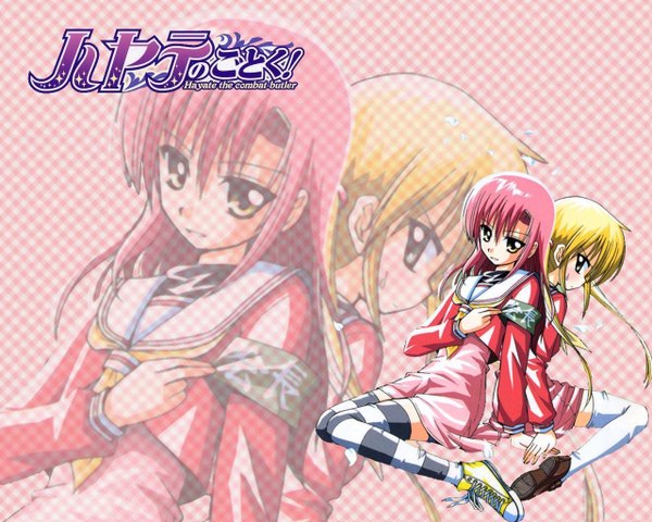 Anime picture 1280x1024 with hayate no gotoku! katsura hinagiku sanzenin nagi girl thighhighs