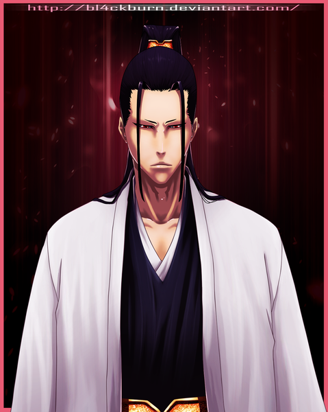 Anime picture 1000x1253 with bleach studio pierrot azashiro kenpachi bl4ckburn single long hair tall image red eyes purple hair ponytail japanese clothes coloring portrait framed boy kimono