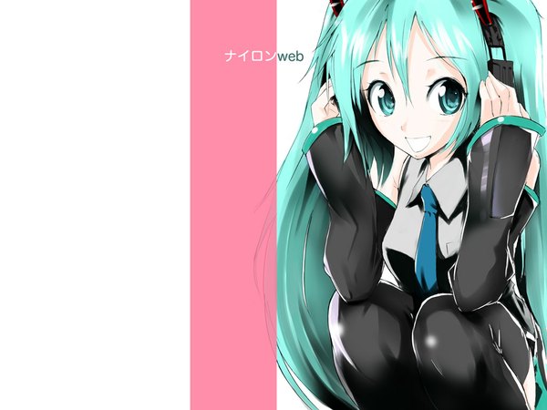 Anime picture 1024x768 with vocaloid hatsune miku nylon girl tagme