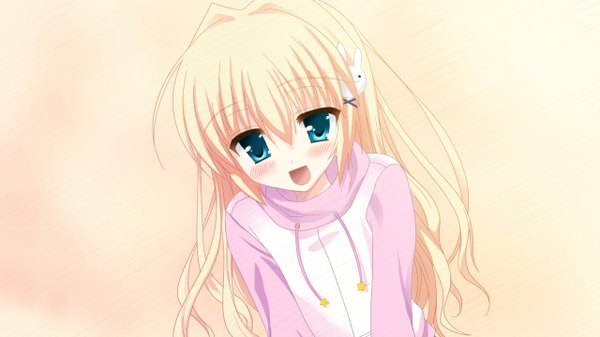 Anime picture 1280x720 with kisaragi gold star (game) long hair blue eyes blonde hair wide image game cg girl