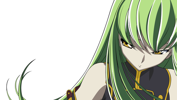 Anime picture 4000x2276 with code geass sunrise (studio) c.c. single long hair fringe highres wide image yellow eyes green hair vector girl uniform