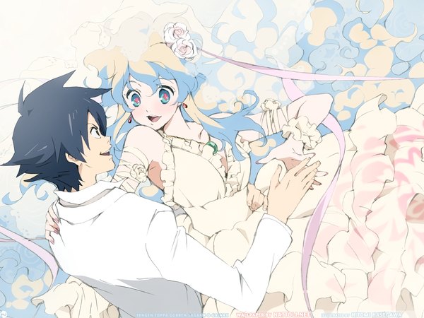 Anime picture 1600x1200 with tengen toppa gurren lagann gainax nia teppelin simon wedding dress wedding dress