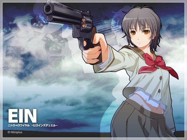 Anime picture 1280x960 with phantom of inferno nitroplus ein (phantom) girl weapon gun