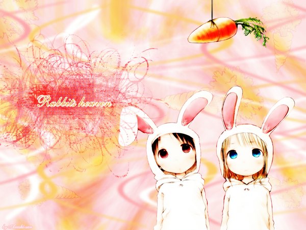 Anime picture 1024x768 with ichigo mashimaro itou chika ana coppola barasui loli bunny ears bunny girl girl