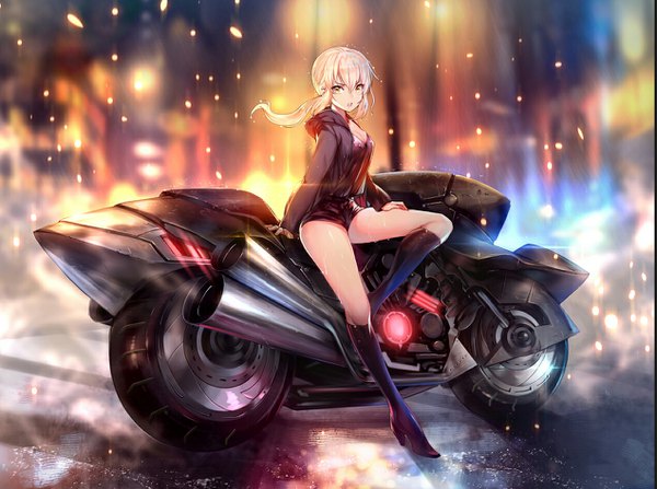 Anime picture 1270x948 with fate (series) fate/grand order fate/stay night artoria pendragon (all) saber saber alter teddy (khanshin) single long hair looking at viewer fringe open mouth light erotic blonde hair hair between eyes sitting yellow eyes payot full body bent knee (knees)