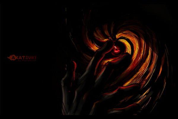 Anime picture 1100x738 with naruto studio pierrot naruto (series) uchiha obito tobi red eyes black background akatsuki sharingan mask