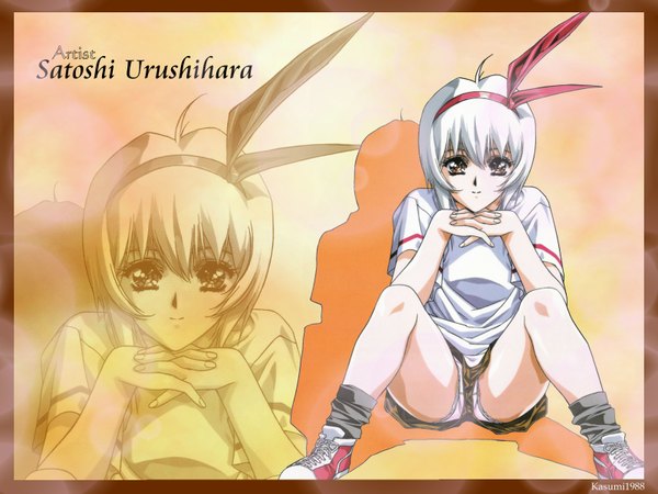 Anime picture 1600x1200 with urushihara satoshi light erotic pantyshot sitting tagme