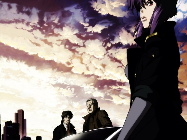 Anime picture 1600x1200 with ghost in the shell production i.g kusanagi motoko batou togusa