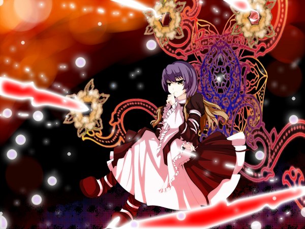Anime picture 1280x960 with touhou hijiri byakuren long hair multicolored hair magic gradient hair danmaku girl dress magic circle noirly