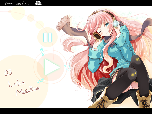 Anime picture 1024x768 with vocaloid megurine luka komone ushio character names girl