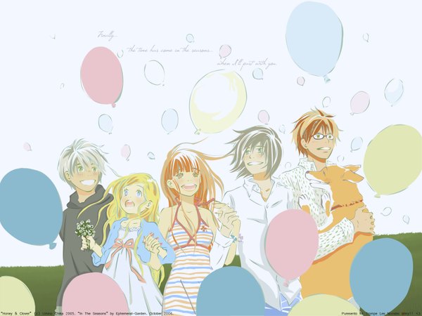 Anime picture 1600x1200 with honey and clover j.c. staff hanamoto hagumi yamada ayumi takemoto yuuta