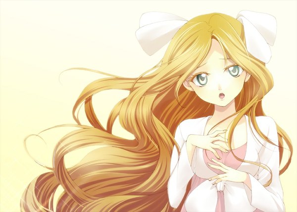Anime picture 1000x714 with pokemon nintendo cattleya (pokemon) hirococo single long hair looking at viewer open mouth blue eyes blonde hair girl dress bow hair bow