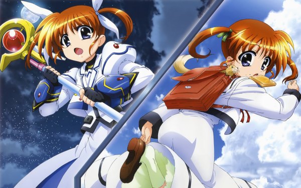 Anime picture 2560x1600 with mahou shoujo lyrical nanoha takamachi nanoha highres wide image girl