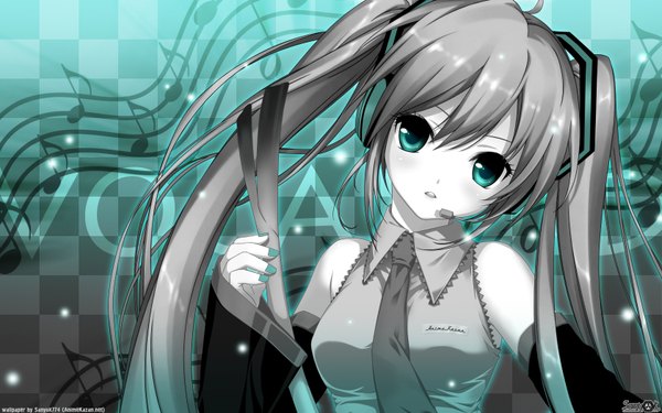 Anime picture 1680x1050 with vocaloid hatsune miku sanyok774 wide image girl