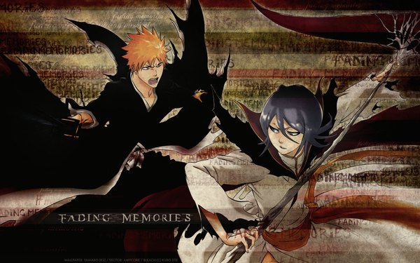 Anime picture 1920x1200 with bleach studio pierrot kurosaki ichigo kuchiki rukia highres wide image