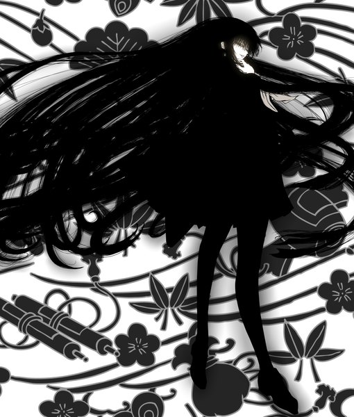 Anime picture 2000x2352 with nurarihyon no mago hagoromo gitsune auge (akd) single tall image highres black hair very long hair black eyes girl serafuku