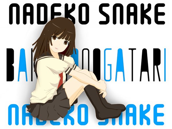 Anime picture 1024x768 with bakemonogatari shaft (studio) monogatari (series) sengoku nadeko white background vector