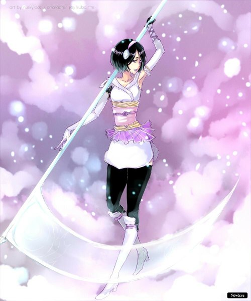 Anime picture 1000x1200 with bleach studio pierrot kuchiki rukia rusky single tall image short hair black hair purple eyes snowing snow bad anatomy girl dress gloves elbow gloves scythe earmuffs