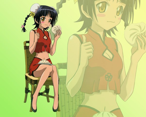 Anime picture 1280x1024 with mahou sensei negima! lingshen chao zoom layer food nikuman