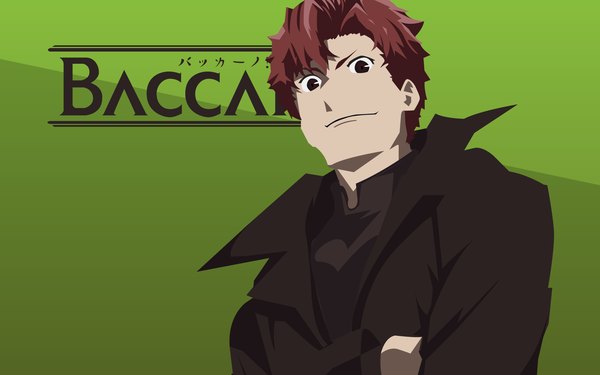 Anime picture 1920x1200 with baccano! claire stanfield single highres short hair brown hair wide image brown eyes crossed arms vector boy coat