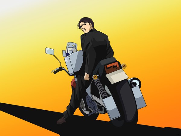 Anime picture 1600x1200 with cromartie high school production i.g vector boy motorcycle