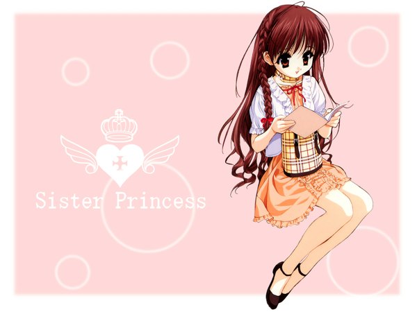 Anime picture 1600x1200 with sister princess zexcs karen (sister princess) tenhiro naoto pink background