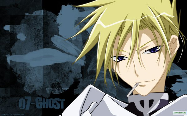 Anime picture 1440x900 with 07-ghost studio deen frau headstro blonde hair wide image boy cigarette