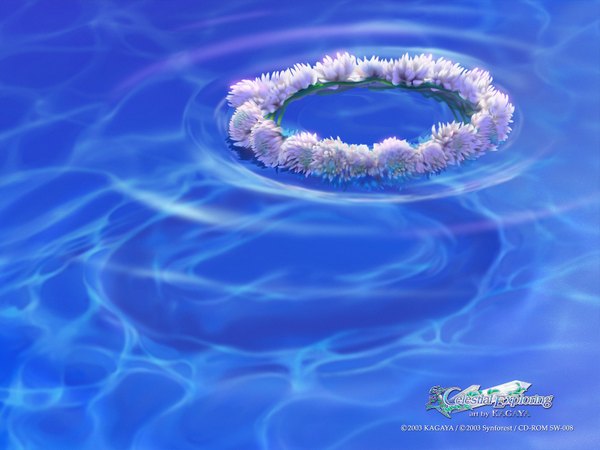 Anime picture 1600x1200 with kagaya 3d flower (flowers) water wreath