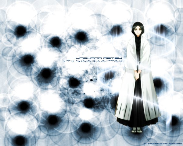 Anime picture 1280x1024 with bleach studio pierrot unohana retsu single long hair looking at viewer black hair standing full body braid (braids) traditional clothes japanese clothes character names third-party edit girl socks tabi