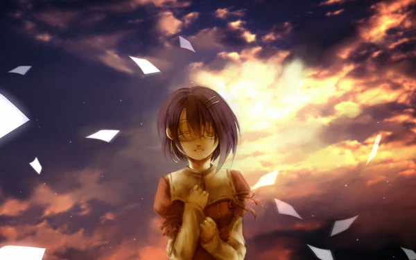 Anime picture 1280x800 with ef ef a tale of memories shaft (studio) shindou chihiro wide image sky