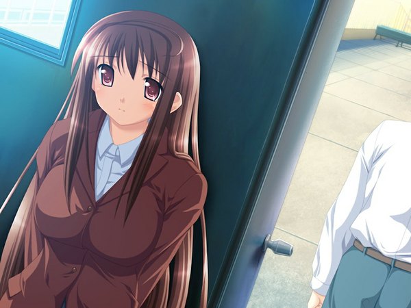 Anime picture 1024x768 with alto miharu - alto another story tachibana saori long hair red eyes brown hair game cg girl