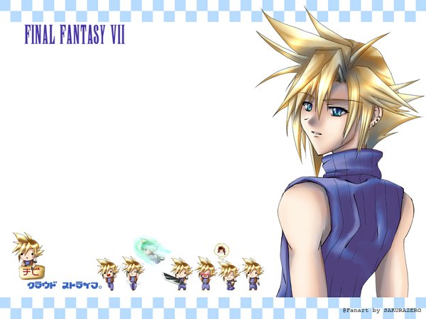 Anime picture 1024x768 with final fantasy final fantasy vii square enix cloud strife tagme