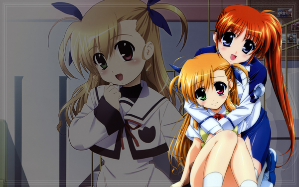 Anime picture 1920x1200 with mahou shoujo lyrical nanoha highres wide image girl