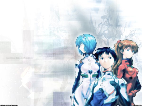 Anime picture 1600x1200 with neon genesis evangelion gainax soryu asuka langley ayanami rei ikari shinji