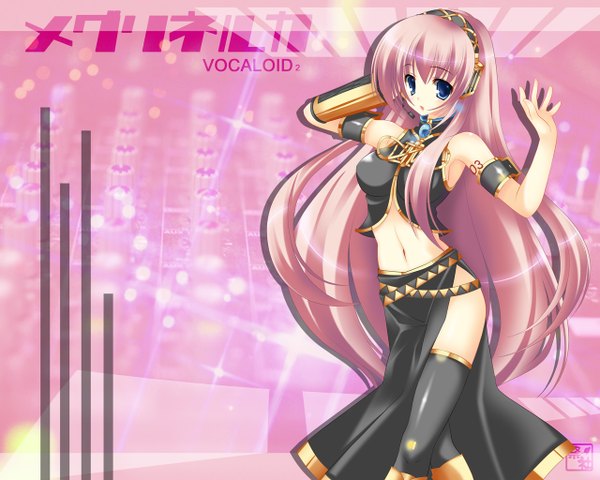 Anime picture 1280x1024 with vocaloid megurine luka girl headphones tagme