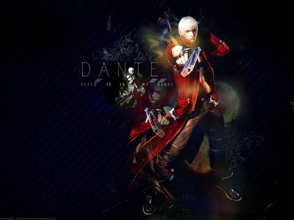 Anime picture 1280x960 with devil may cry dante (devil may cry) realistic boy pistol