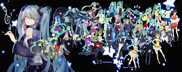 Anime picture 2500x1000 with project diva project diva 2nd vocaloid shinkai shoujo (vocaloid) koi wa sensou (vocaloid) world is mine (vocaloid) senbonzakura (vocaloid) romeo to cinderella (vocaloid) rolling girl (vocaloid) saihate (vocaloid) nisoku hokou (vocaloid) kocchi muite baby (vocaloid) odds & ends (vocaloid) sweet devil (vocaloid) tell your world (vocaloid) monochro blue sky (vocaloid) mousou zei (vocaloid) cat food (vocaloid) himitsu keisatsu (vocaloid) yellow (vocaloid)