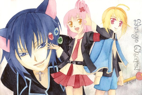 Anime picture 4459x2999 with shugo chara! hinamori amu tsukiyomi ikuto hotori tadase highres