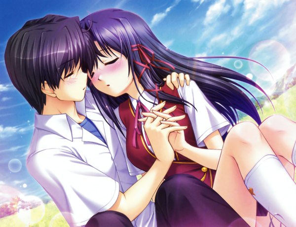 Anime picture 2112x1618 with fortune arterial august soft kuze kiriha tougi seiichirou highres serafuku tagme