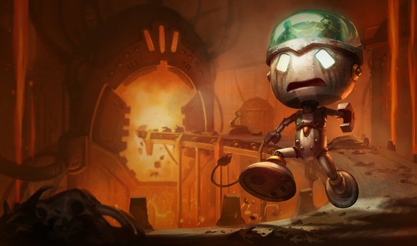 Anime picture 1215x717 with league of legends amumu (league of legends) wide image scared blank eyes boy flame robot