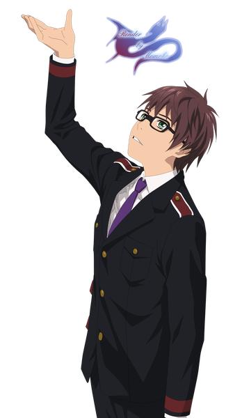 Anime picture 1024x1890 with noragami studio bones kazuma (noragami) single tall image fringe short hair open mouth brown hair standing green eyes inscription looking up transparent background boy glasses necktie suit