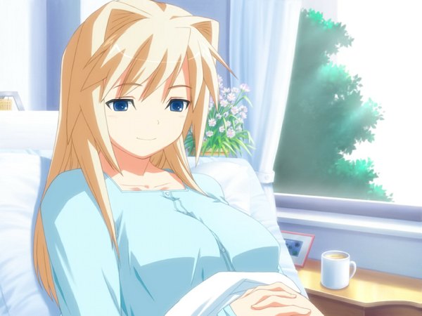 Anime picture 1024x768 with routes leaf (studio) lisa vixen blue eyes blonde hair game cg girl