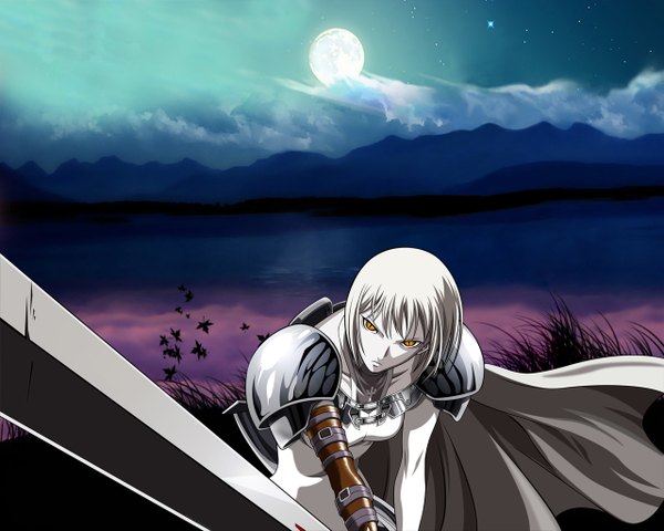 Anime picture 1280x1024 with claymore madhouse sky sword moon