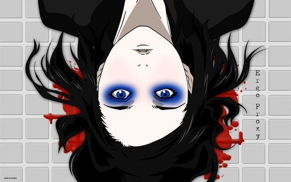 Anime picture 1920x1200 with ergo proxy re-l mayer highres blue eyes black hair wide image pale skin girl blood corpse