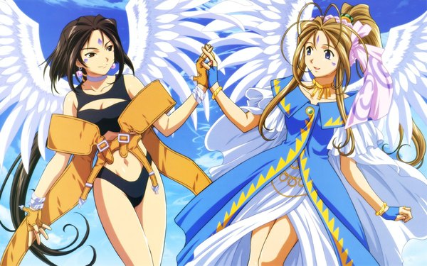 Anime picture 1920x1200 with aa megami-sama anime international company belldandy peorth highres wide image wings