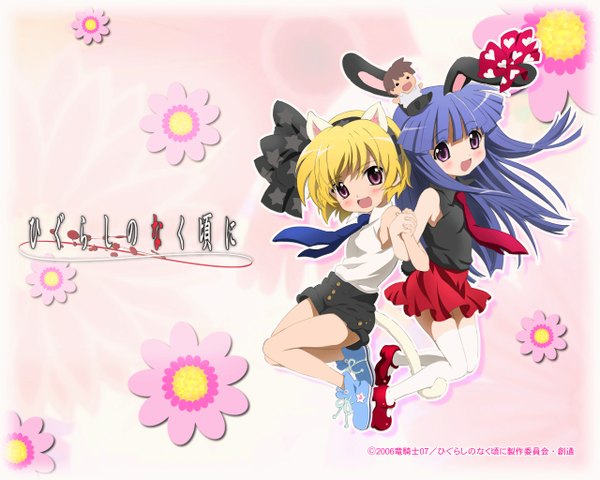 Anime picture 1280x1024 with higurashi no naku koro ni studio deen furude rika houjou satoko girl