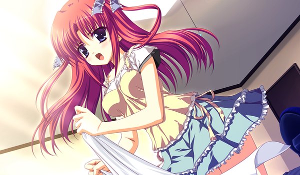 Anime picture 1536x900 with cure mate club (game) blue eyes wide image game cg red hair girl