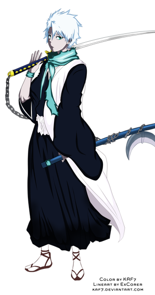 Anime picture 900x1704 with bleach studio pierrot hitsugaya toushirou aconst single tall image short hair white hair traditional clothes japanese clothes aqua eyes coloring transparent background boy weapon sword belt kimono scarf katana