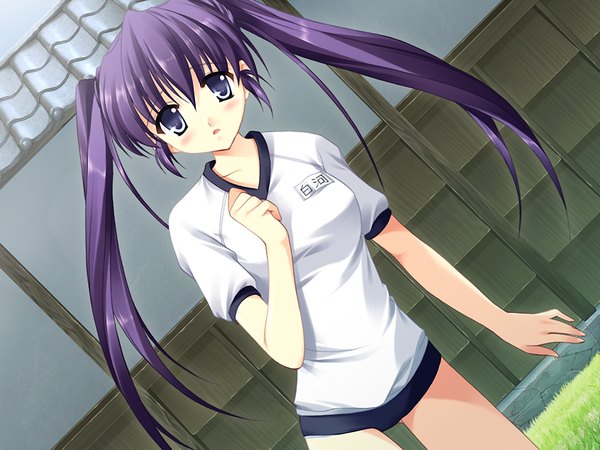 Anime picture 1200x900 with ar (game) blue eyes game cg purple hair girl
